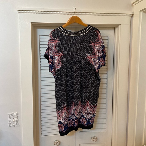 Black, White & Pink Knee Length Mixed Print Dress, Size M - Picture 5 of 10